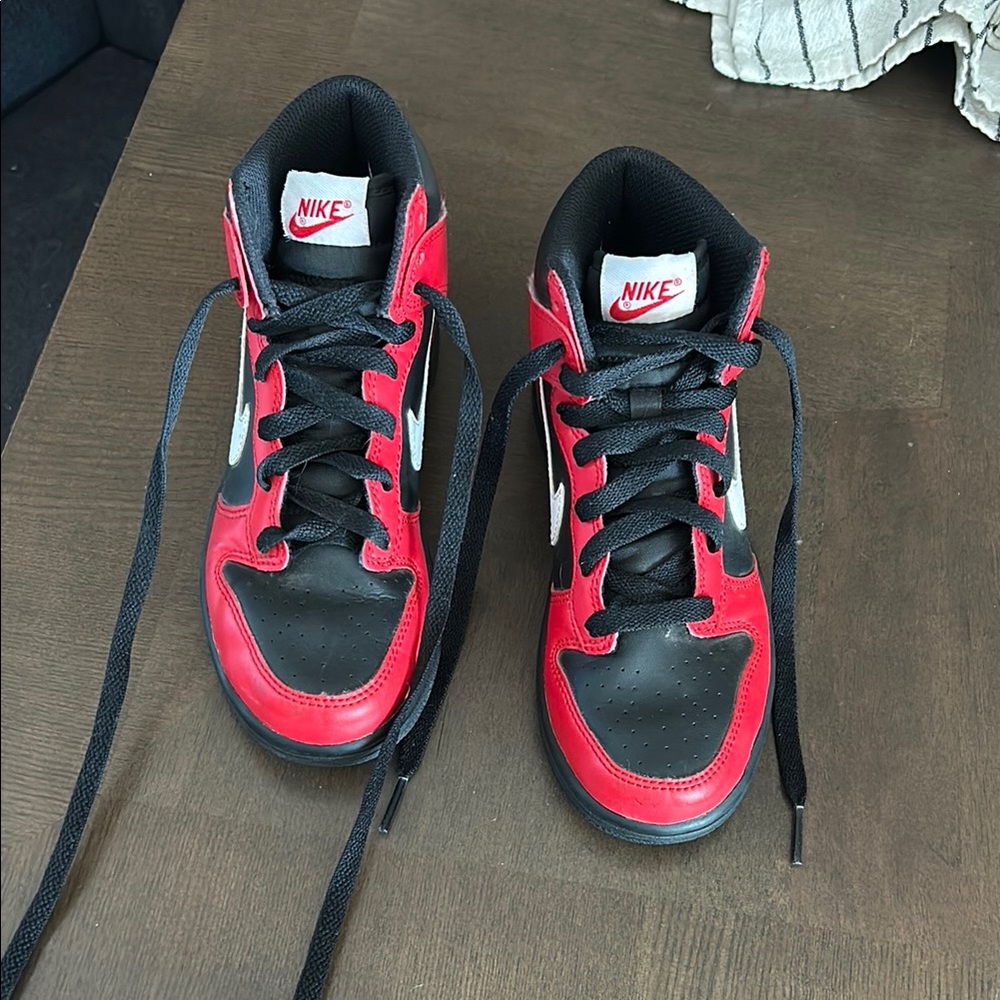 Black and red Nikes